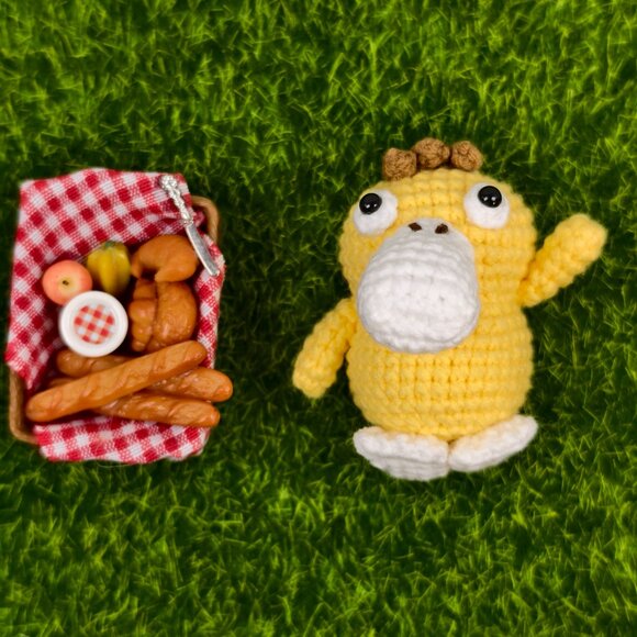 Handmade Amigurumi Crochet Pokemon Psyduck Plushie - Picture 4 of 6